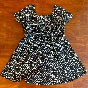 SHEIN Black Floral Short Sleeve Dress